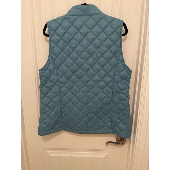 J. Jill Womens Down Quilted Vest‎ Size L Light Blue Nylon Shell & Lining - Picture 8 of 10